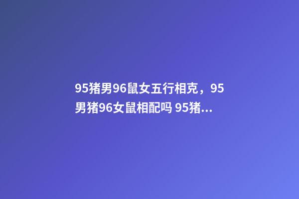 95猪男96鼠女五行相克，95男猪96女鼠相配吗 95猪男和96鼠女水火不容吗，95男猪96女鼠生个龙宝宝好吗-第1张-观点-玄机派